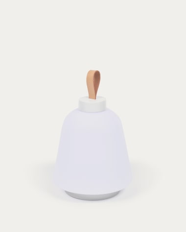 Udiya outdoor table lamp in polythene and metal white with white finish