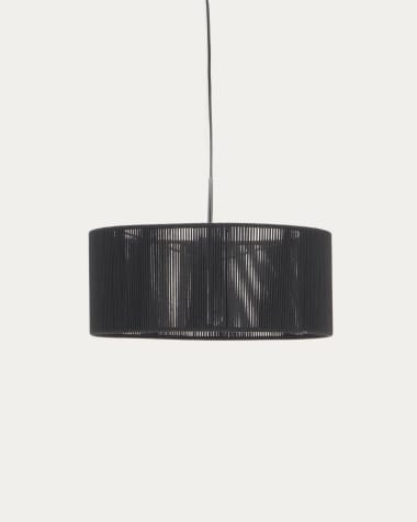 Cantia cotton ceiling light shade with black finish Ø 47 cm