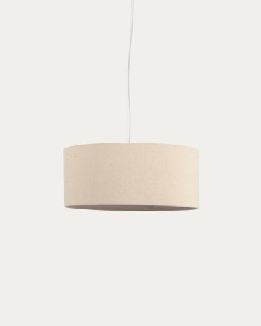 Abat-jour suspension grand Nazli en lin finition beige Ø 50 cm