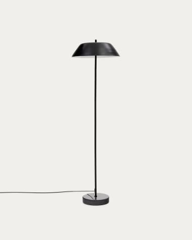 Sayra floor lamp made of black marble and metal in a black painted finish