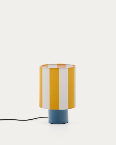 Ciral metal table lamp in a blue painted finish.
