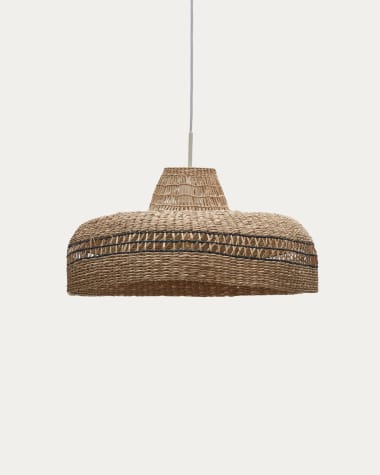 Rupia natural fiber ceiling lamp shade with a natural and black finish, Ø 55 cm