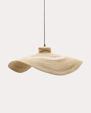 Albenya ceiling lamp made of natural fibres and cotton with a natural and white finish Ø 90 cm