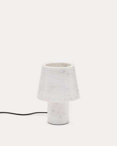 Lampada da tavolo Alaro in marmo bianco