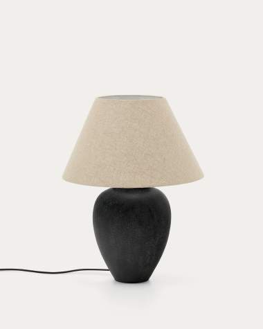 Mercadal ceramic table lamp in a black finish