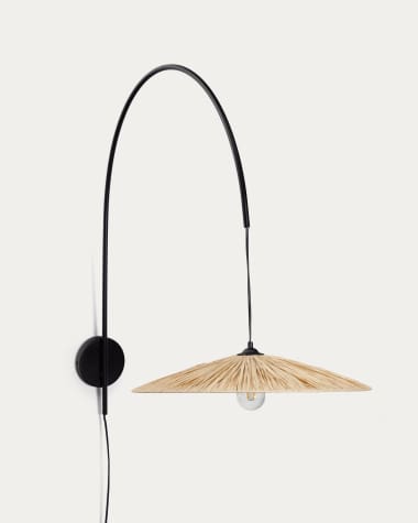 Rosella-wandlamp in natuurlijke raffia