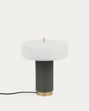 Serenella table lamp in metal with white and green painted finish