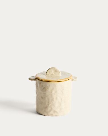 Doren beige ceramic plate