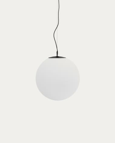 Brisia metal ceiling lamp with black finish and 1 frosted glass ball Ø50cm