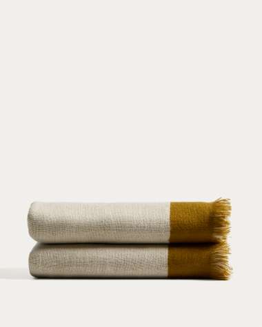 Siloda set of 2 beige striped double-gauze cotton cushion covers 50 x 50cm
