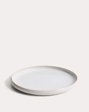 Doren beige ceramic dessert plate