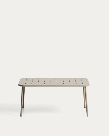 Saura coffee table with walnut-finished acacia top and black cement base Ø43x48cm