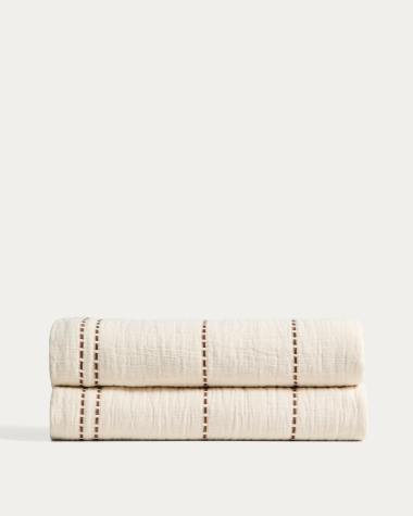 Lidala set of 2 mustard striped 100% cotton jacquard cushion covers 40 x 60cm