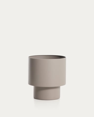 Mash round metal planter in black Ø41