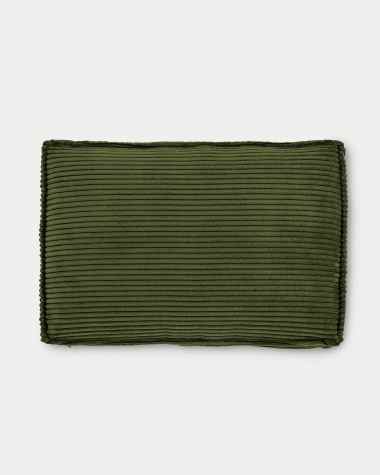 Blok cushion in green thick corduroy 60 x 60cm