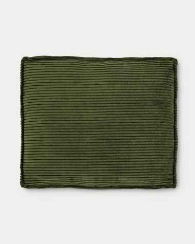 Blok cushion in green thick corduroy 60 x 60cm