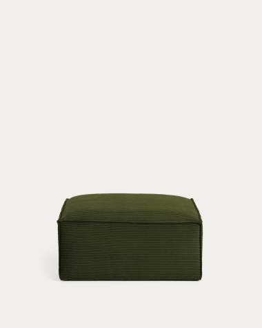 Blok fire-retardant cushion in thick green corduroy 40 x 60cm