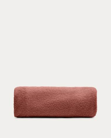 Kaeli footrest with removable cover in terracotta bouclé Ø 120 cm