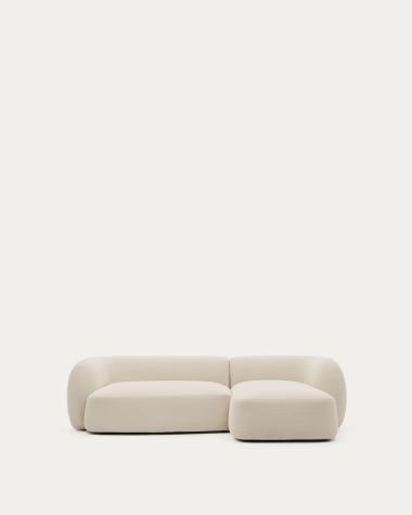 Martina stone-coloured chenille cushion 52 x 52 cm