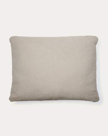 Martina fire-retardant stone-coloured chenille cushion 52 x 52 cm