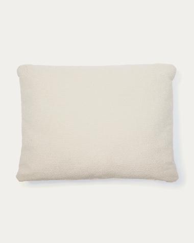 Martina fire-retardant stone-coloured chenille cushion 52 x 52 cm