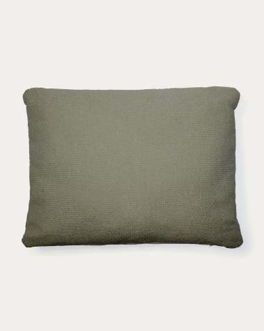 Martina fire-retardant ecru chenille cushion 60 x 52 cm