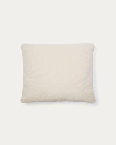 Martina fire-retardant ecru chenille cushion 47 x 36 cm