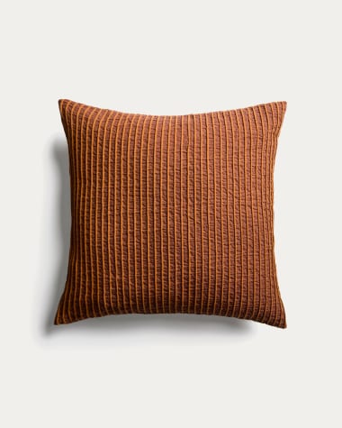 Alnori brown 100% cotton jacquard cushion cover 50 x 50 cm