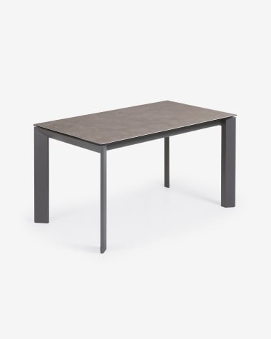Axis porcelain extendable table in Volcano Ash finish anthracite steel legs 140(200)cm