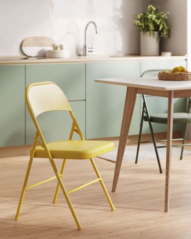 Aidana metal folding chair in mustard