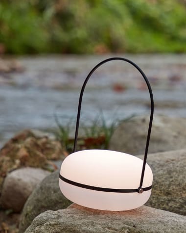 Tea table lamp in polythene and metal with black finish