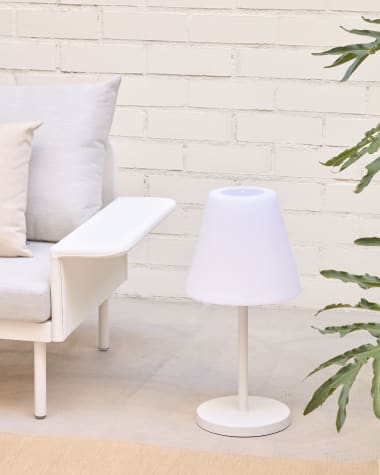 Outdoor Amaray table lamp in steel with white finish