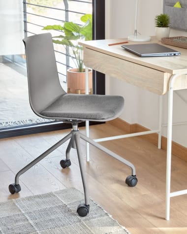 Ralfi grey desk chair with light grey seat