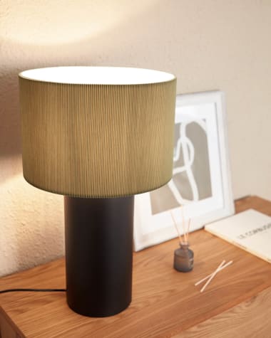 Domicina table lamp in metal with black and grey finish