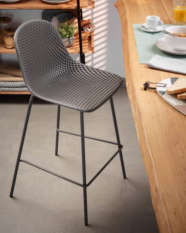 Quinby outdoor stool in grey, height 65 cm