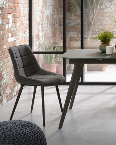 Grey synthetic leather Adam chair