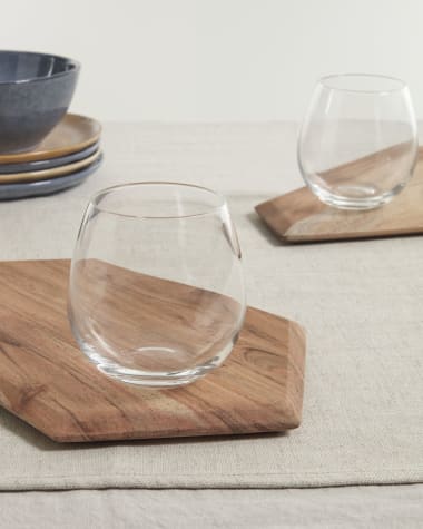 Romina heptagonal serving board in solid acacia wood