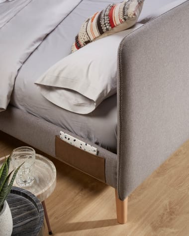 Dyla headboard with removable cover in grey, for 90 cm beds FSC Mix Credit