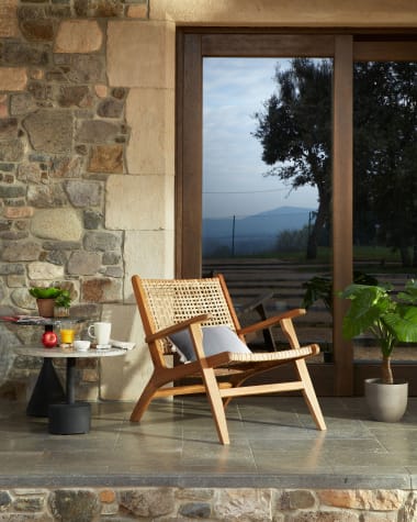 Grignoon chair, made from solid acacia wood and woven wicker FSC 100%