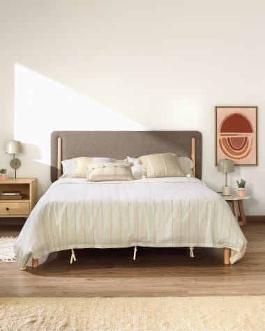 Shayndel bed made from solid rubber wood, for a 160 x 200 cm mattress