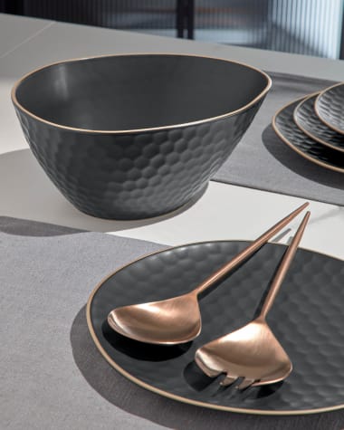 Kelda 2-piece cutlery set for salad rose gold