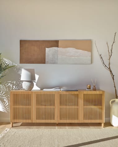 Beyla solid oak sideboard with oak veneer 180 x 71,5 cm FSC 100%.