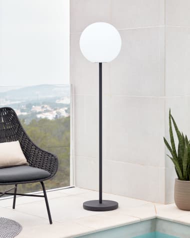 Outdoor Dinesh floor lamp in black steel