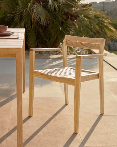 Victoire stackable solid teak outdoor chair