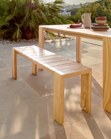 Victoire solid teak outdoor bench 135 cm