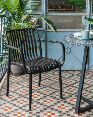 Isabellini stackable outdoor chair in black