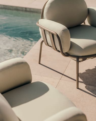 Joncols outdoor aluminium armchair with a powder coated grey finish