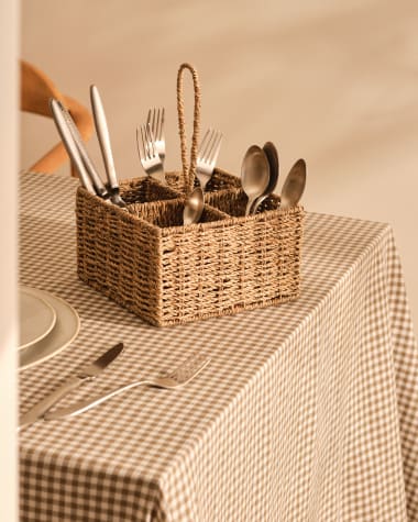 Tossa natural fiber cutlery basket