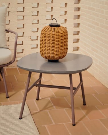 Bramant steel side table with mauve finish, 60 x 60 cm