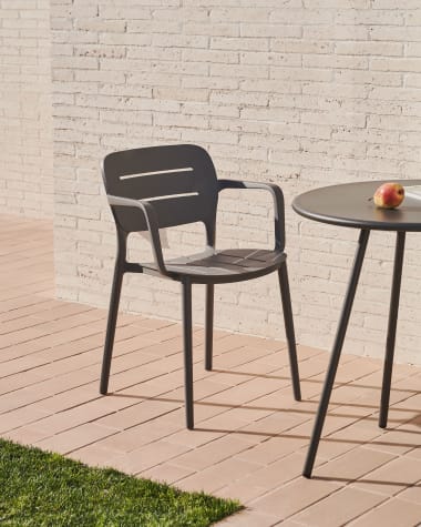 Morella stackable garden chair in grey